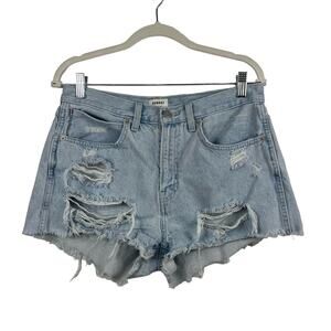 Aritzia Sunday Best Womens 12 Jean Shorts Distressed High Rise Denim Boho Casual